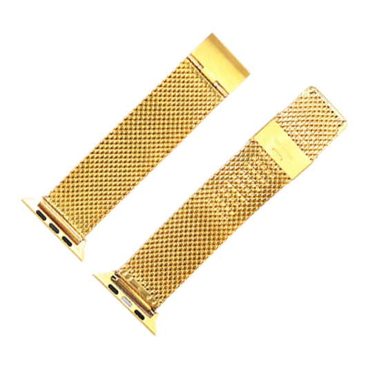 304 Stainless Steel Milanese Watch Band with Connector For Apple Watch Series 10 42mm / 9&8&7 41mm / SE 3&SE 2&6&SE&5&4 40mm / 3&2&1 38mm(Gold) by bashfashion