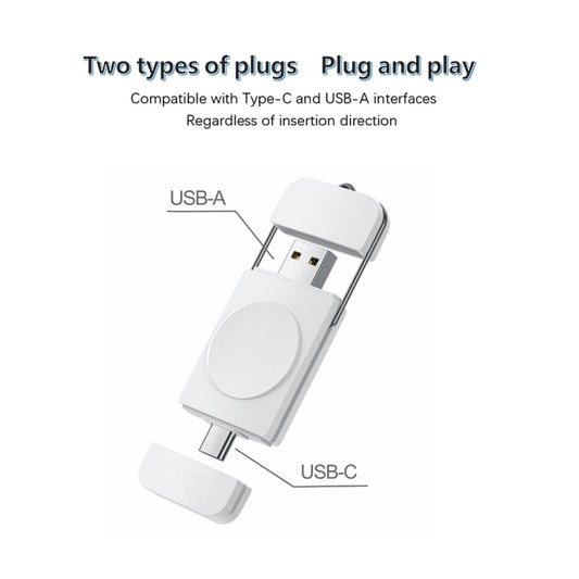 U8S USB / Type-C Magnetic Wireless Charger Fast Charger for Samsung Watch 3 / 4, 4 Classic, Active 1 / 2(White) by bashfashion