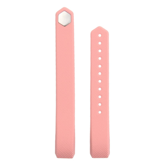 For Fitbit Alta Watch Oblique Texture Silicone Watchband, Large Size, Length: about 22cm(Pink) by bashfashion