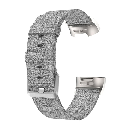 Woven Vanvas Nylon Watch Band for Fitbit Charge 3(Grey) by bashfashion