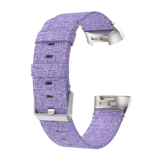Woven Vanvas Nylon Watch Band for Fitbit Charge 3(Light Purple) by bashfashion