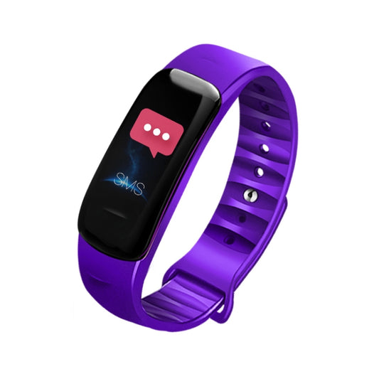 C1S 0.96 inches IPS Color Screen Smart Bracelet IP67 Waterproof, Support Call Reminder /Heart Rate Monitoring /Blood Pressure Monitoring /Sleep Monitoring /Sedentary Reminder / Remote Control (Purple) by bashfashion