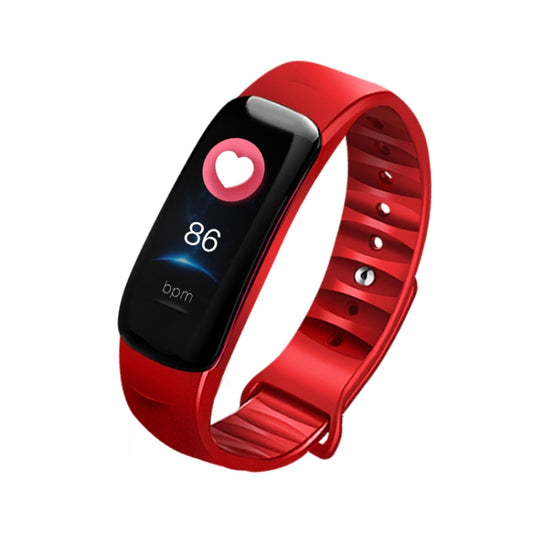 C1S 0.96 inches IPS Color Screen Smart Bracelet IP67 Waterproof, Support Call Reminder /Heart Rate Monitoring /Blood Pressure Monitoring /Sleep Monitoring /Sedentary Reminder / Remote Control (Red) by bashfashion