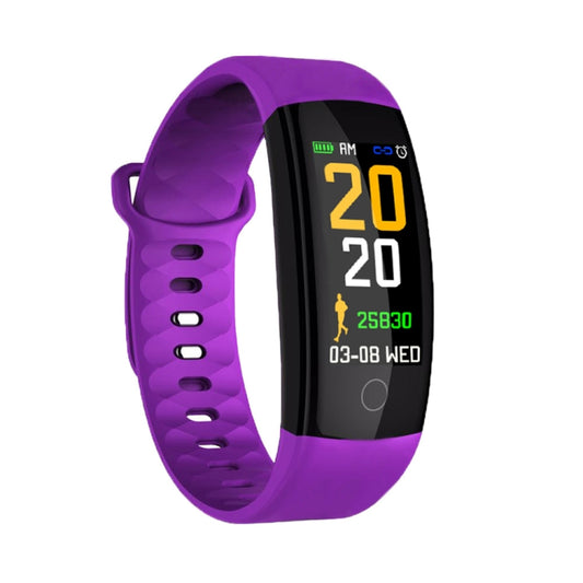 QS01 0.96 inches TFT Color Screen Smart Bracelet IP67 Waterproof, Support Call Reminder /Heart Rate Monitoring /Sleep Monitoring /Blood Pressure Monitoring /Sedentary Reminder (Purple) by bashfashion