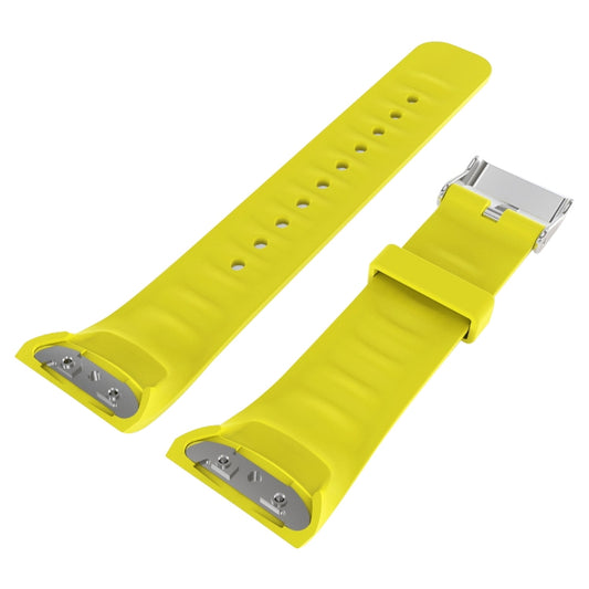 Solid Color Leather Watch Band for Galaxy Gear Fit2 R360 (Yellow) by bashfashion