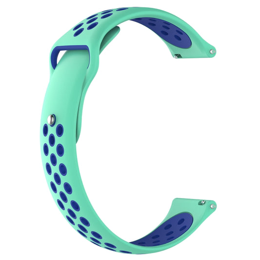 Double Color Watch Band for Galaxy Watch 46mm(Cyan) by bashfashion