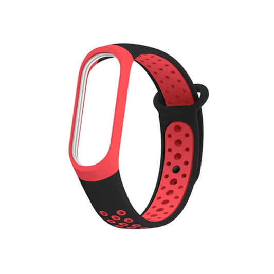 Colorful Silicone Wrist Strap Watch Band for Xiaomi Mi Band 3 & 4(Black Red) by bashfashion