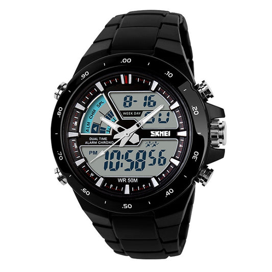 SKMEI 1016 Multifunctional Men Outdoor Sports Noctilucent Waterproof Double Digital Watch (Black) by SKMEI