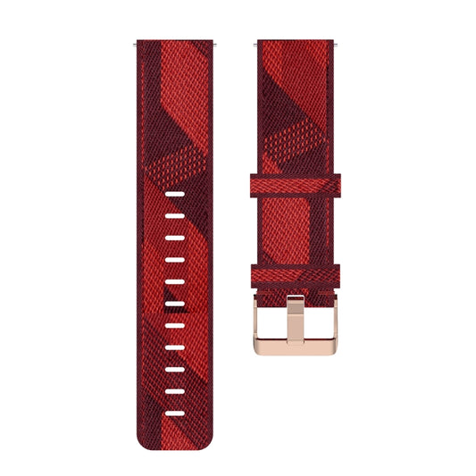 20mm Stripe Weave Nylon Wrist Strap Watch Band for Garmin Venu, Vivomove 3, Vivoactive 3, Forerunner 245 / 645(Red) by bashfashion