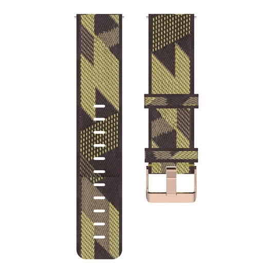 22mm Stripe Weave Nylon Wrist Strap Watch Band for Fossil Hybrid Smartwatch HR, Male Gen 4 Explorist HR & Sport (Yellow) by bashfashion