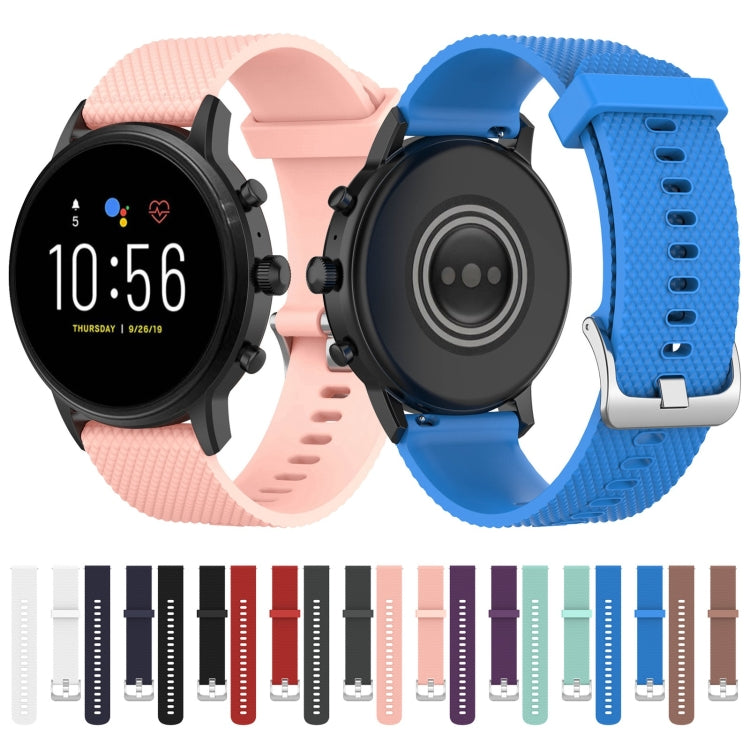 22mm Texture Silicone Wrist Strap Watch Band for Fossil Gen 5 Carlyle, Gen 5 Julianna, Gen 5 Garrett, Gen 5 Carlyle HR (White) by bashfashion