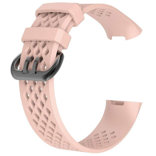 Square Hole Adjustable Sport Watch Band for FITBIT Charge 3(Pink) by bashfashion