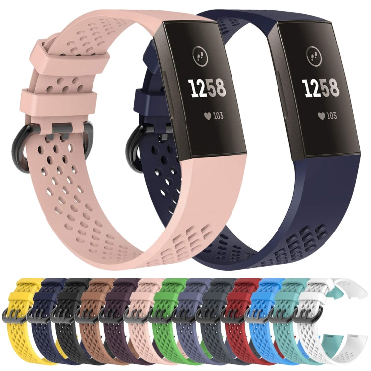 Square Hole Adjustable Sport Watch Band for FITBIT Charge 3(Green) by bashfashion