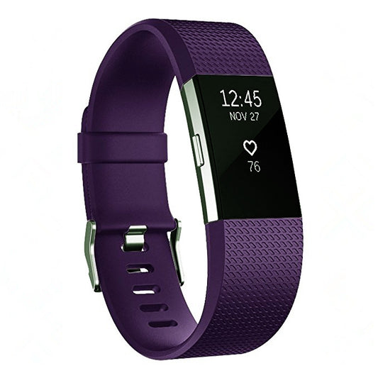Square Pattern Adjustable Sport Watch Band for FITBIT Charge 2, Size: L, 12.5x8.5cm(Dark Purple) by bashfashion