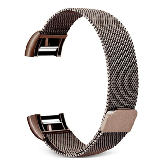 Smart Watch Stainless Steel Watch Band for FITBIT Charge 2, Size: L(Coffee) by bashfashion