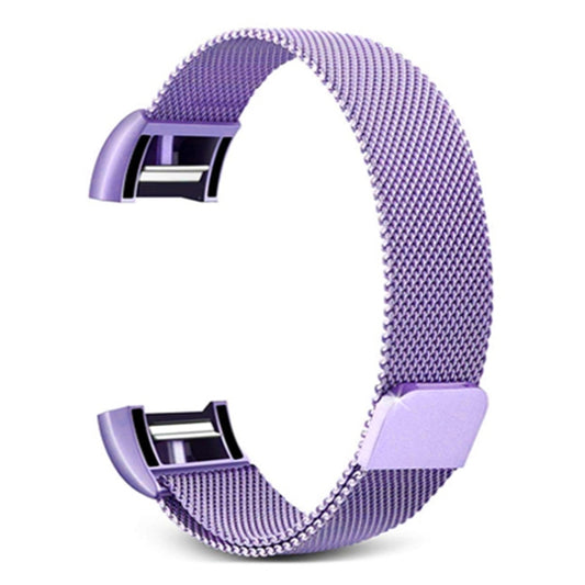 Smart Watch Stainless Steel Watch Band for FITBIT Charge 2, Size: L(Light Purple) by bashfashion