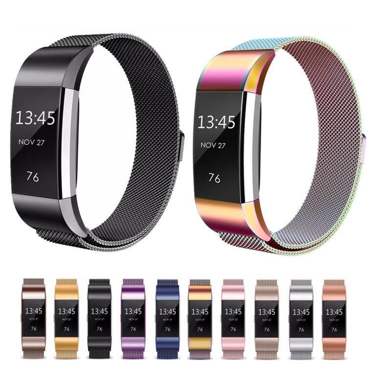 Smart Watch Stainless Steel Watch Band for FITBIT Charge 2, Size: L(Rose Gold) by bashfashion