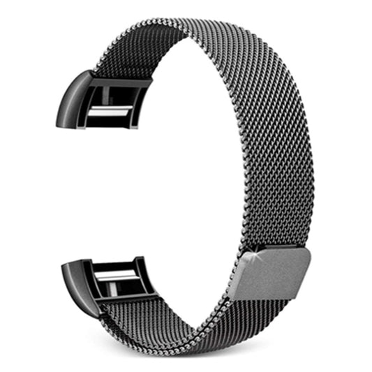 Smart Watch Stainless Steel Watch Band for FITBIT Charge 2, Size: S(Black) by bashfashion