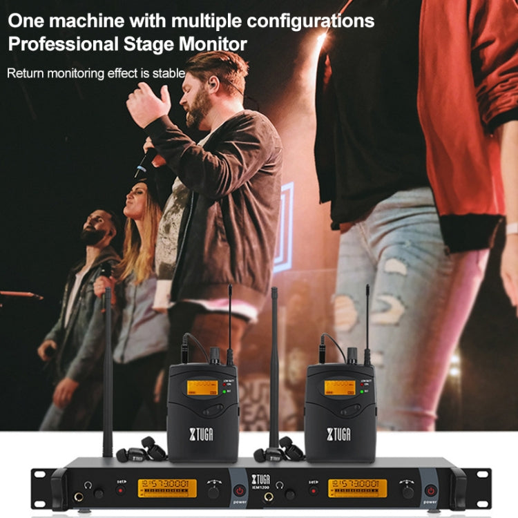 XTUGA IEM1200 Wireless Transmitter 6 Bodypack Stage Singer In-Ear Monitor System (UK Plug) by XTUGA