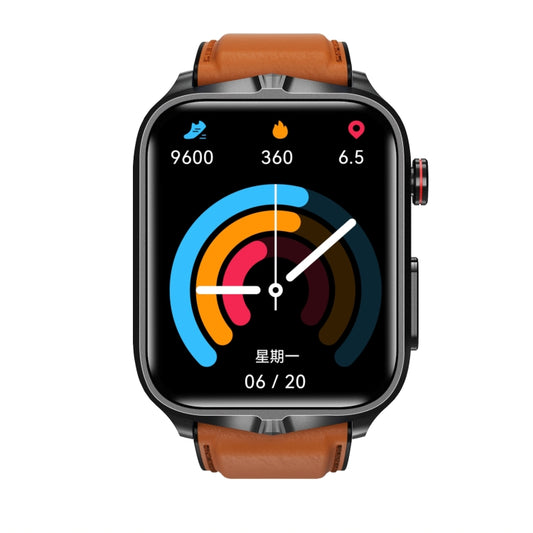 TK11P 1.83 inch IPS Screen IP68 Waterproof Leather Band Smart Watch, Support Stress Monitoring / ECG (Brown) by bashfashion