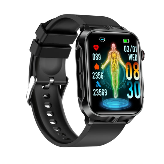 TK11P 1.83 inch IPS Screen IP68 Waterproof Silicone Band Smart Watch, Support Stress Monitoring / ECG (Black) by bashfashion