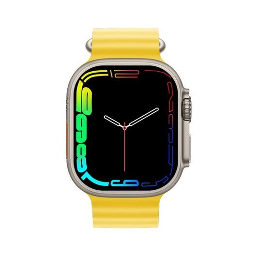 T800 Ultra 1.99 inch Ocean Silicone Band Smart Watch Support Heart Rate / ECG (Yellow) by bashfashion