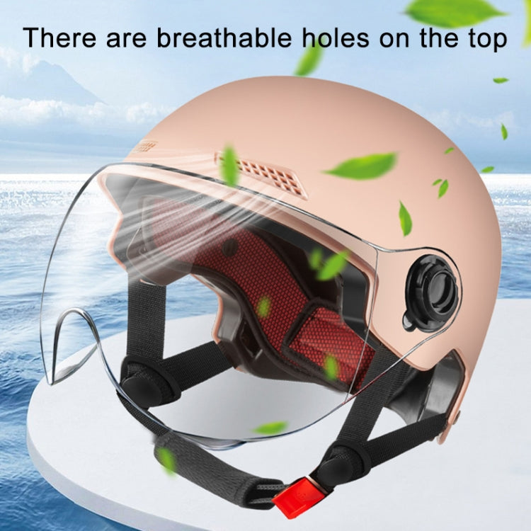 BY-1292 Unisex Motorcycle Frosted Protective Short Mirror Half Helmet (White) by bashfashion