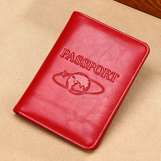 TP-8296 Multi-functional RFID Leather Travel Passport Holder(Red) by bashfashion