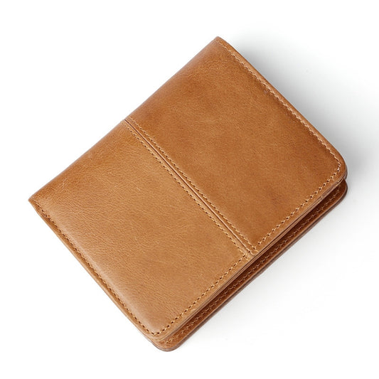 TP-195 Oilskin Leather Multi-functional Change Purse RFID Leather Wallet(Brown) by bashfashion