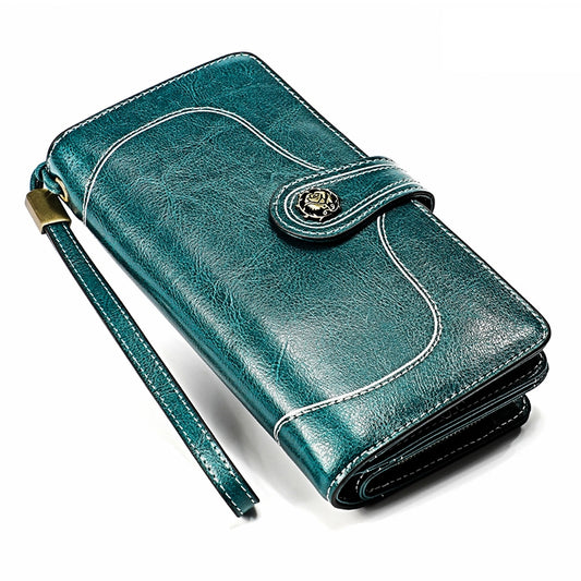 3555 Large Capacity Long Multi-function Anti-magnetic RFID Wallet Clutch for Ladies with Card Slots (Blue) by bashfashion