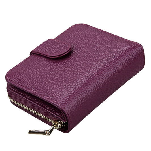 KB132 Female Style Full Grain Cow Leather Multifunctional RFID Wallet/ Card Bag/ Driving License Package(Purple) by bashfashion