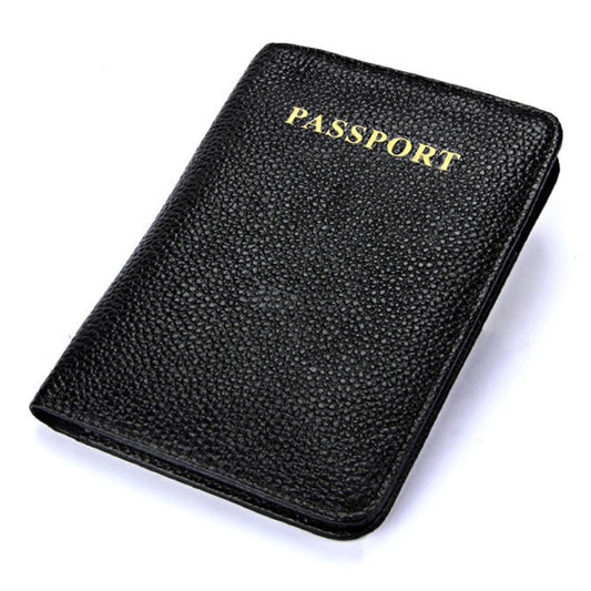 Litchi Texture Multifunctional Genuine Leather Passport Package for travel(Black) by bashfashion