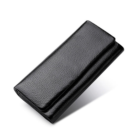 3591C Multi-function Litchi Texture Leather Wallet Large-capacity Purse(Black) by bashfashion