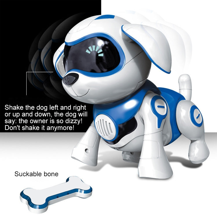 USB Charging Smart Touch Sensing Machine Dog Children Electric Toys, Supports Walking & Gnawing Bones & Lights & Music(Blue) by bashfashion