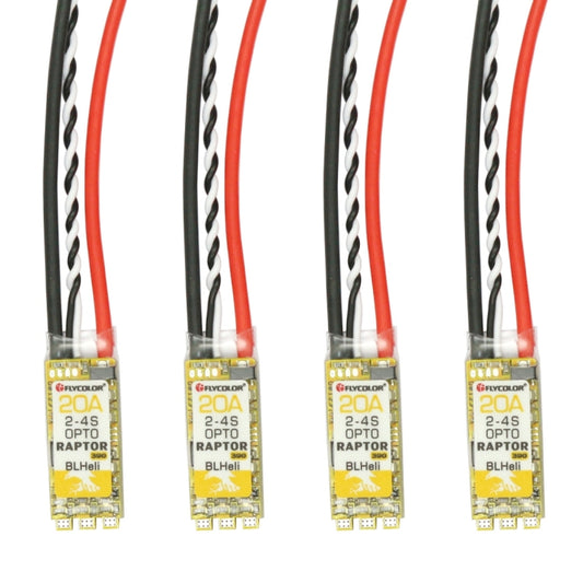 4 PCS Flycolor Raptor 390 20A 2-4S Electric Speed Controller by bashfashion