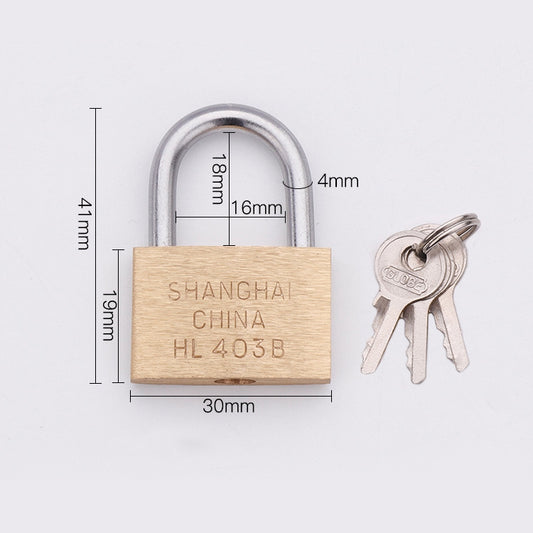 Copper Padlock Small Lock, Style: Short Lock Beam, 30mm Open by bashfashion