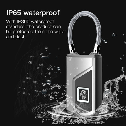 Anytek USB Charging Waterproof Anti-theft Non-password Electrically Intelligent Fingerprint Padlock Size:3.2cm × 3.5cm × 9cm by Anytek