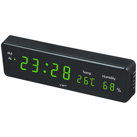 Combinatorial Alarm Clock Practical Digital Hanging Dual-purpose LED Clock, EU Plug(Green) by bashfashion