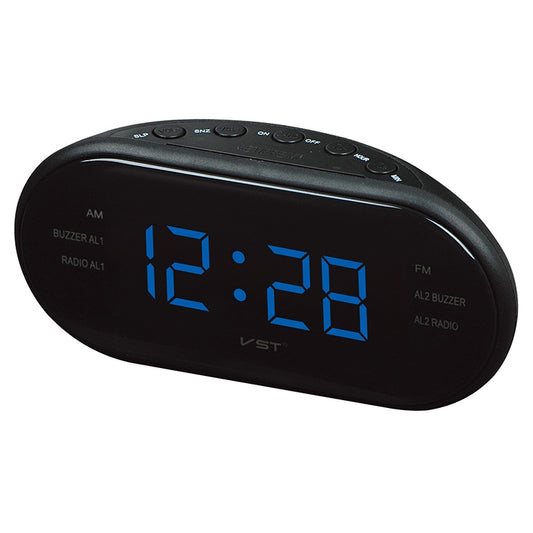 Oval Radio LED Digital Alarm Clock (Blue) by bashfashion