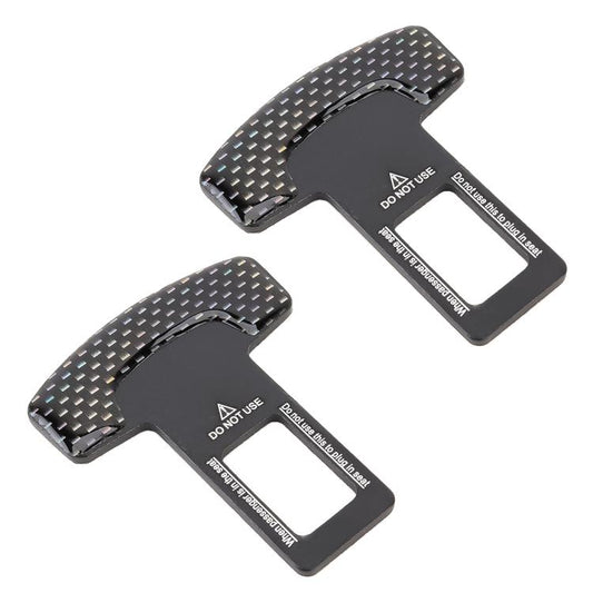 2 in 1 Car Carbon Fibre Safety Seat Belt Buckle Clip by bashfashion