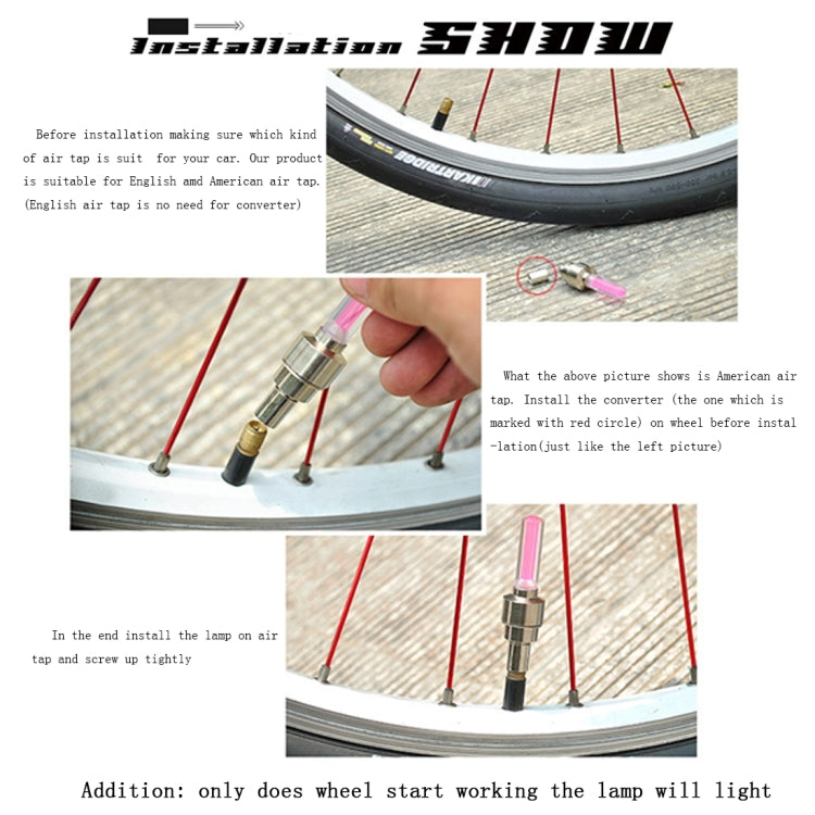 2 PCS Wheel Tyre Lamp With Battery for Car / Motorbike / Bike(Blue Light) by bashfashion