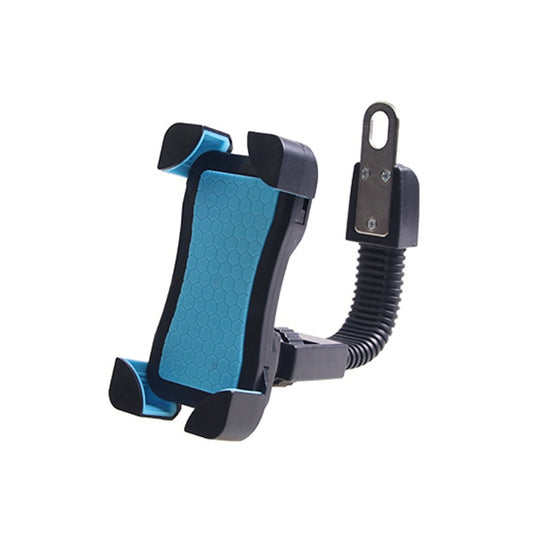 Universal 360 Degrees Free Rotation ABS Motorcycle Phone Bracket Mountain Bike Navigation Bracket GPS/Mobile Holder for 3.5-6.5 inch Mobile Phone(Blue) by bashfashion
