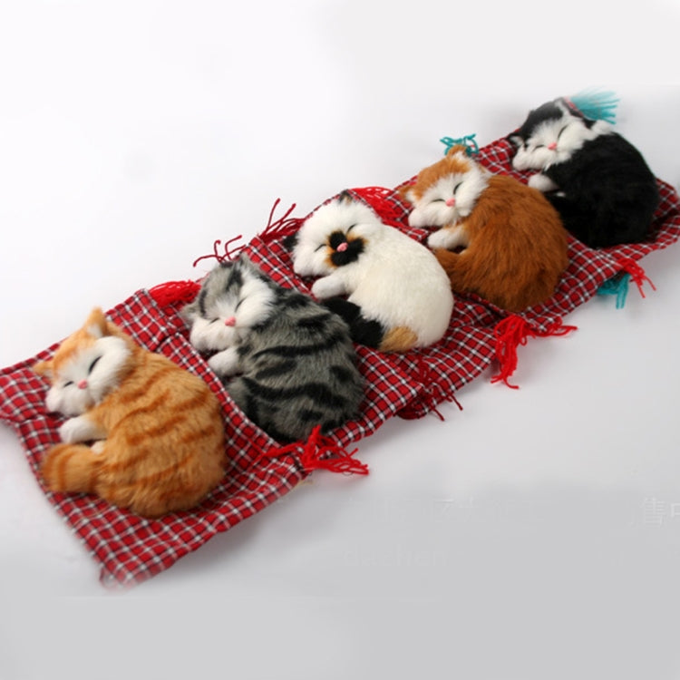 Lovely Simulation Animal Doll Plush Sleeping Cats Toy Cat Mat Doll Decorations Stuffed Toys Car Decoration Crafts, Mat Size: 19*13cm, Cat Size: 14*11cm by bashfashion