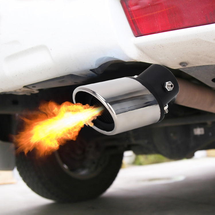 Universal Car Styling Stainless Steel Curved Bolt-on Exhaust Tail Muffler Tip Pipe with Mesh(Black) by bashfashion