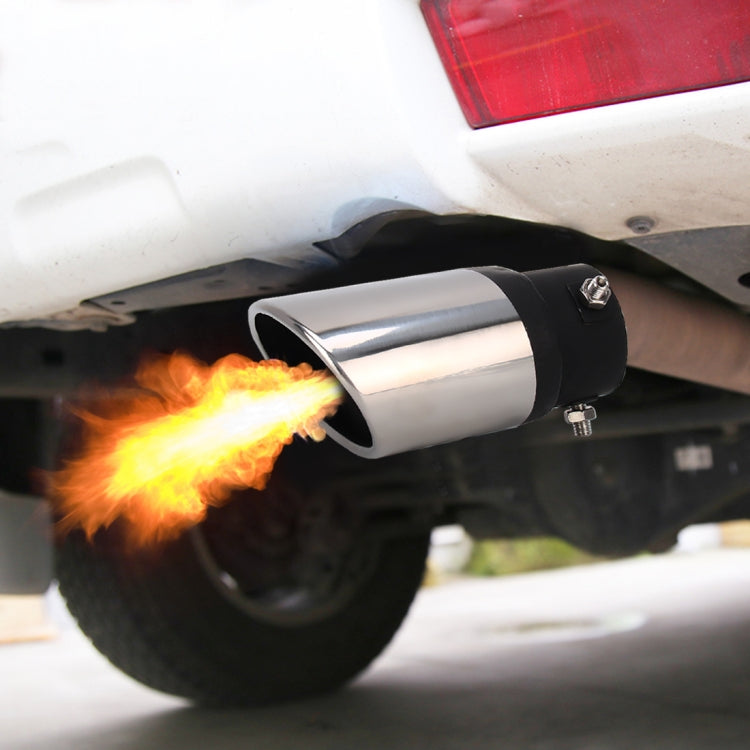 Universal Car Styling Stainless Steel Straight Bolt-on Exhaust Tail Muffler Tip Pipe with Mesh(Black) by bashfashion