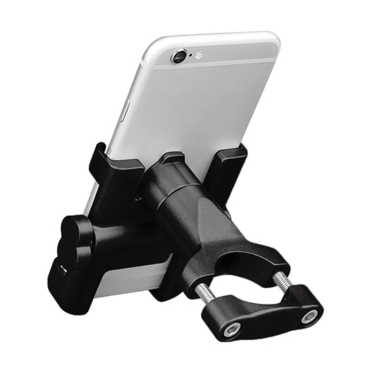 Motorcycle Handlebar Aluminum Alloy Phone Bracket, Suitable for 60-100mm Device(Black) by bashfashion