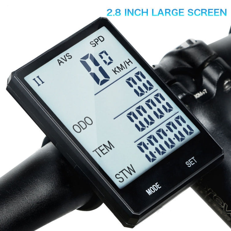 2.8 inch English Wireless Waterproof Cycle Computer LCD Odometer Speedometer by bashfashion