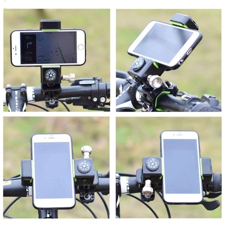 Bicycle / Motorcycle Anti-theft Anti-take Off Mobile Phone Holder with Light (Green) by bashfashion