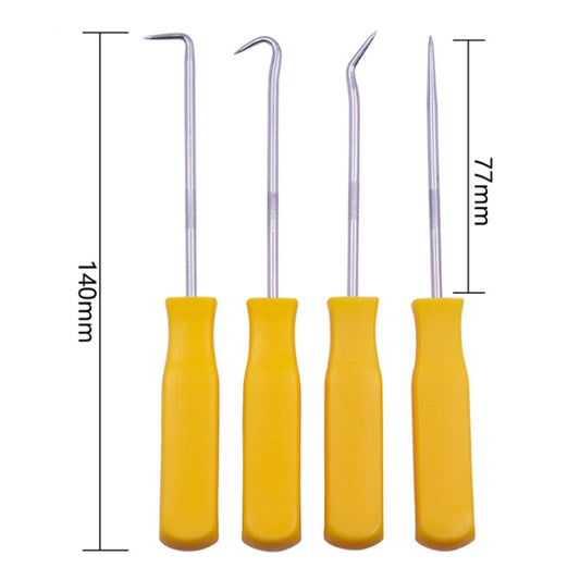 4 PCS Car Pick and Hook Set O Ring Oil Seal Gasket Puller Remover Craft Hand Tool Car Remover Tool Set (Yellow) by bashfashion