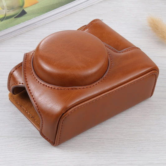 Full Body Camera PU Leather Case Bag for Sony ZV-1(Brown) by bashfashion